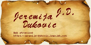 Jeremija Duković vizit kartica